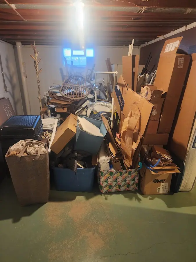 Roll-off dumpster container at job site for 20 Yard Dumpster Rental in Fairland